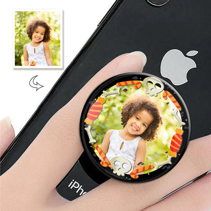 Halloween Custom Photo Phone Grip, Personalized Phone Holder, Unique Gift