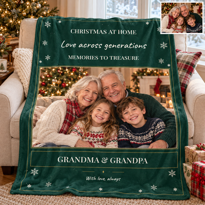 Christmas Photo Blankets Personalized Photo Family Memorial Blankets