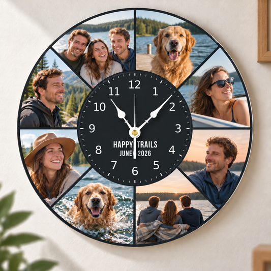 Personalized Photo Round Wall Clock - Custom Picture Clock for Home Decor Gift