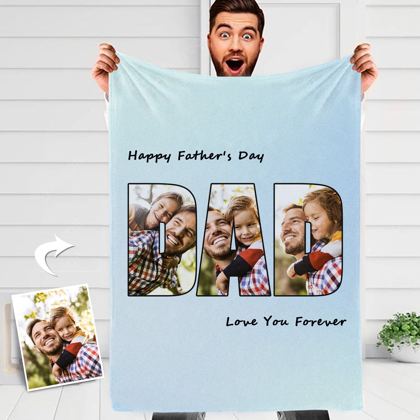 Custom Photo Blankets For Dad Personalized Blankets For Father's Day