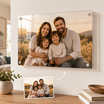 Personalized Acrylic Photo Wall Art – Custom Family, Couple, or Pet Portrait Decor