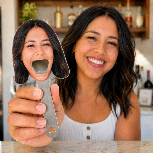 Custom Face Bottle Opener – Personalized Photo Acrylic Opener with Optional Fridge Magnet