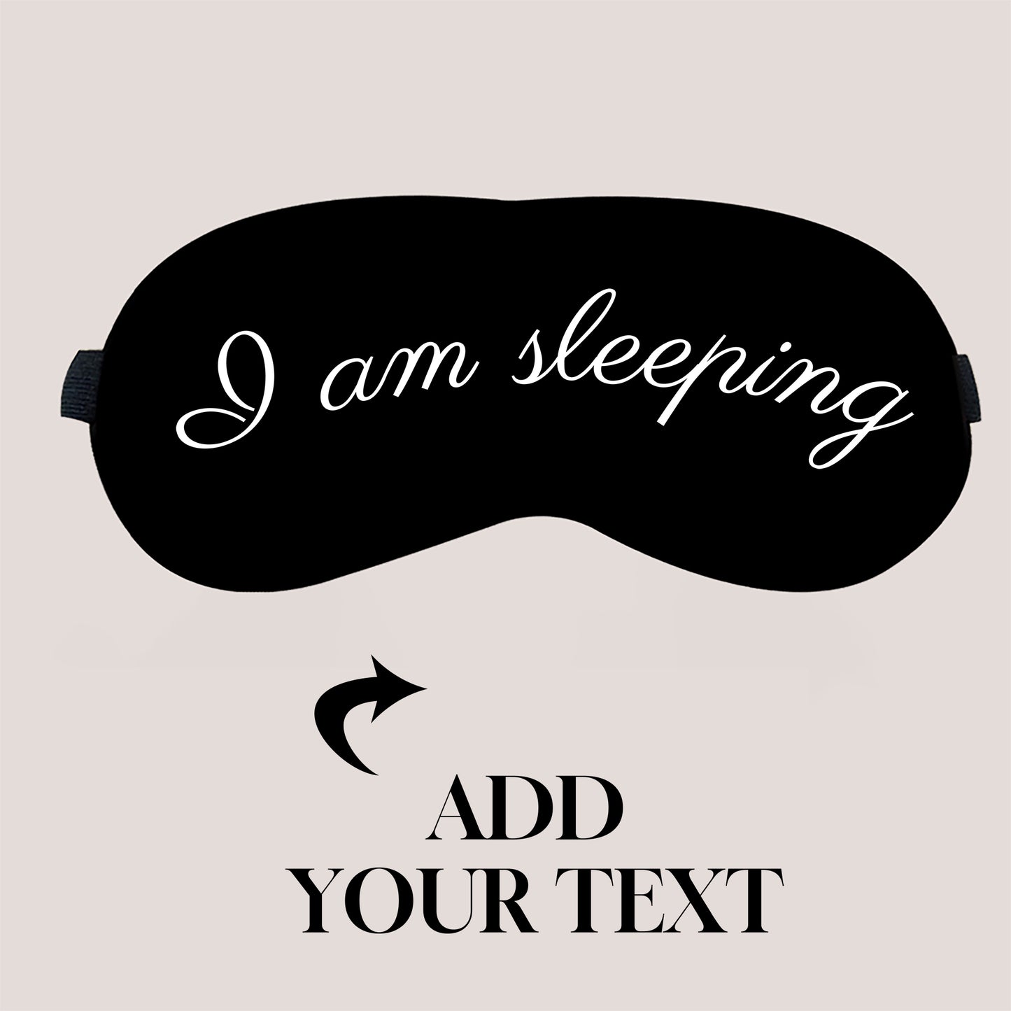 Custom Printed Sublimated Eye Mask Personalized Text Cotton Sleep Mask