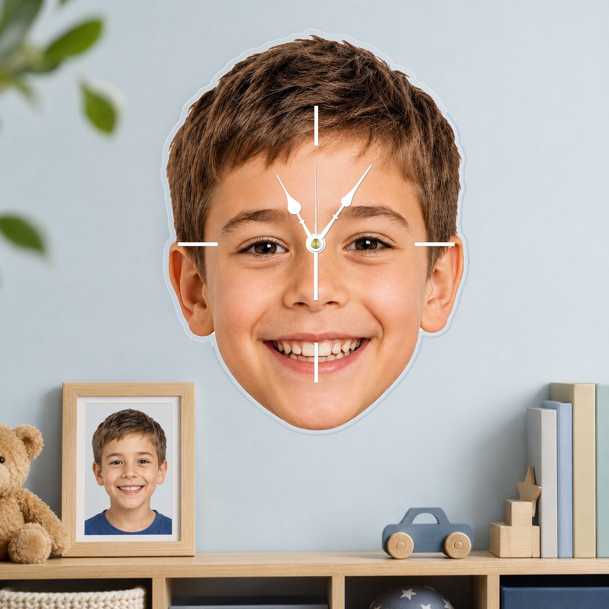 Custom Face Photo Acrylic Wall Clock – Personalized Cutout