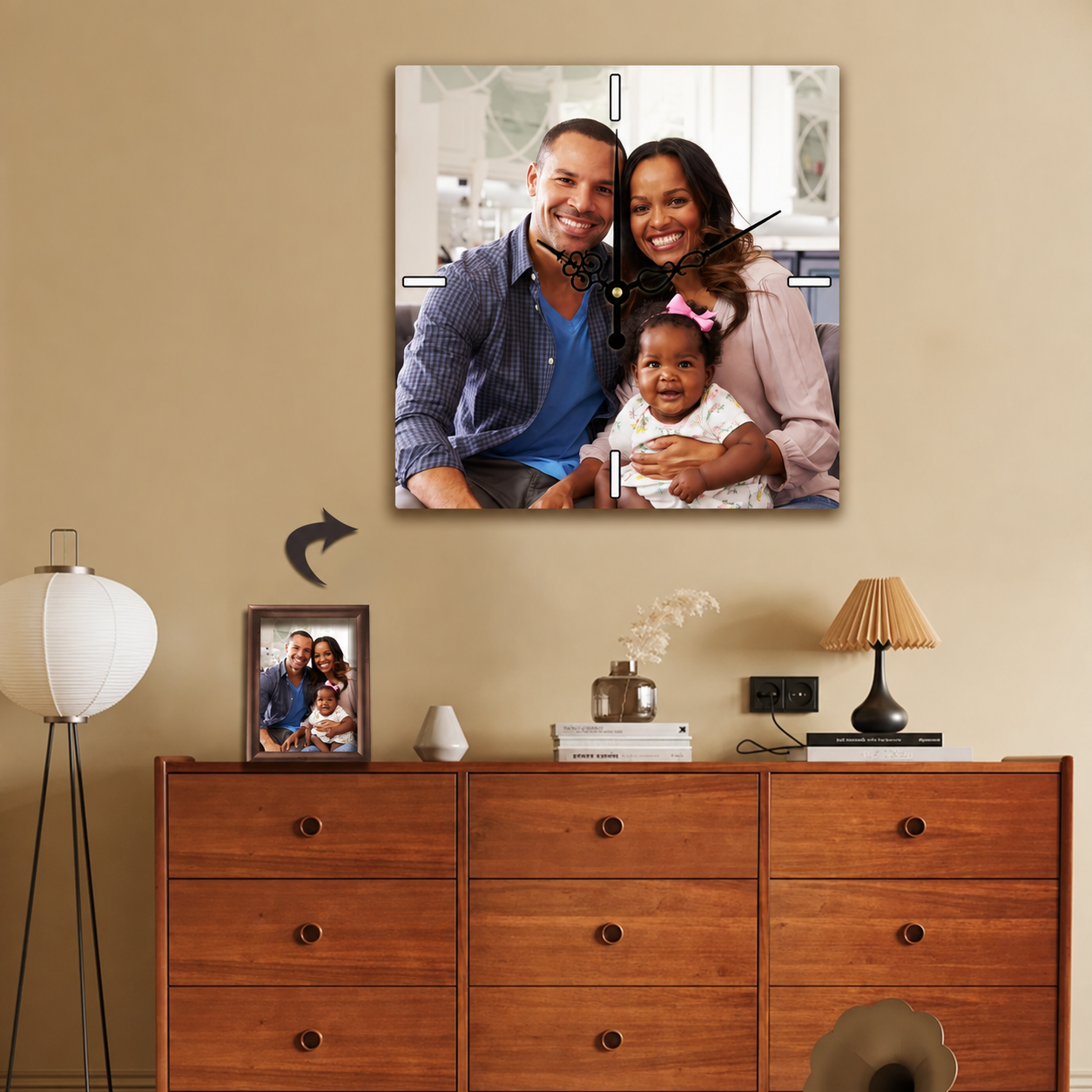 Personalized Square  Clock Custom Wall Clock Gift With Photo