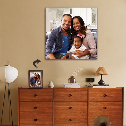 Personalized Square  Clock Custom Wall Clock Gift With Photo