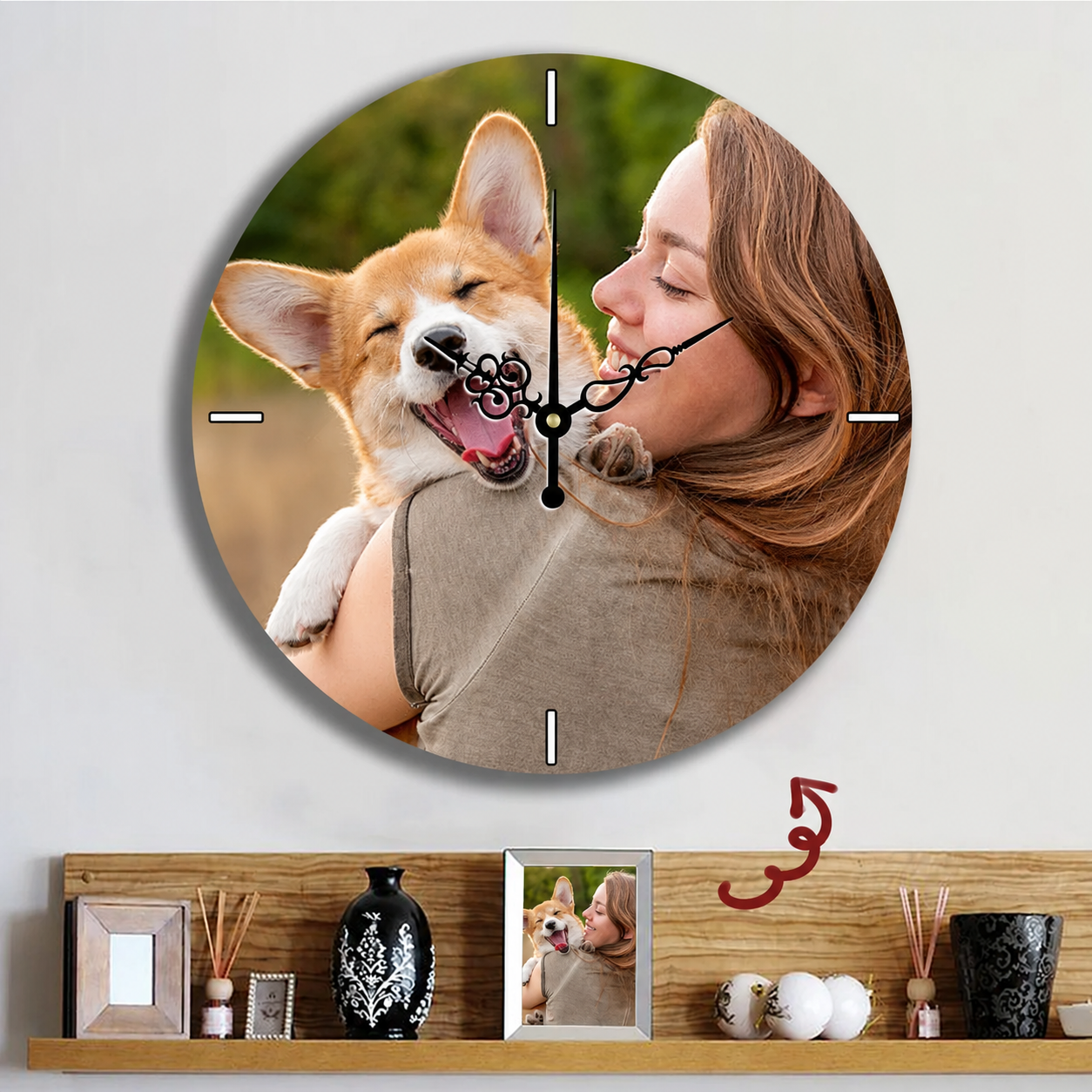 Personalized Round Photo Clock | Custom Wall Clock Gift
