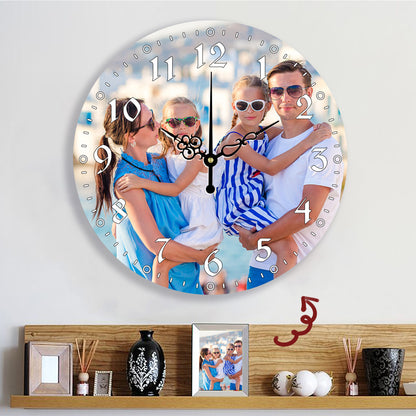 Photo Wall Clock with Custom Pictures - Personalized Family Gift