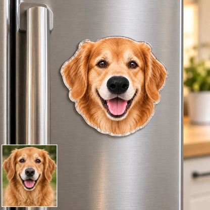 Custom Dog Photo Fridge Magnet with 3D Squishy Silicone Nose