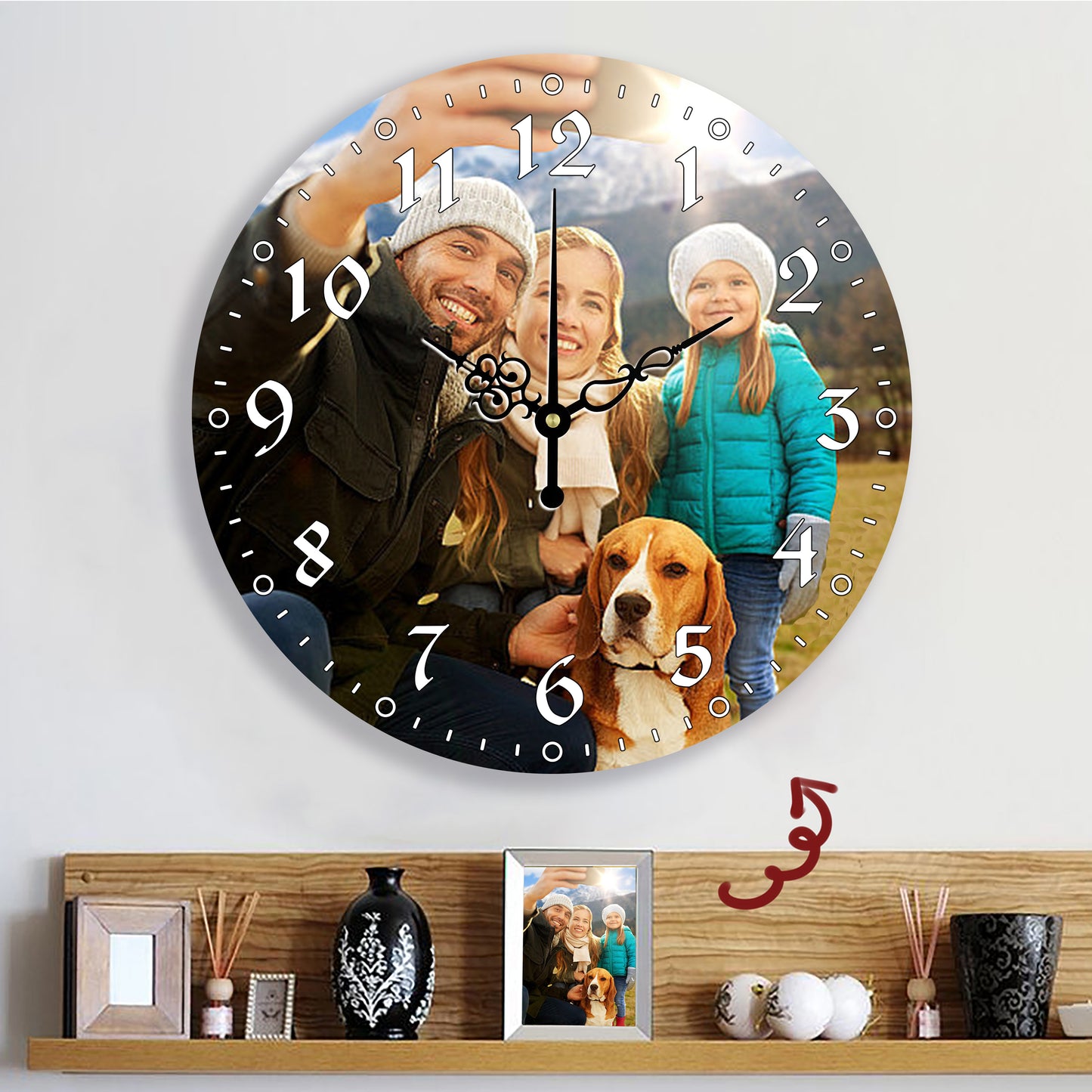 Personalized Round Photo Clock | Custom Wall Clock Gift