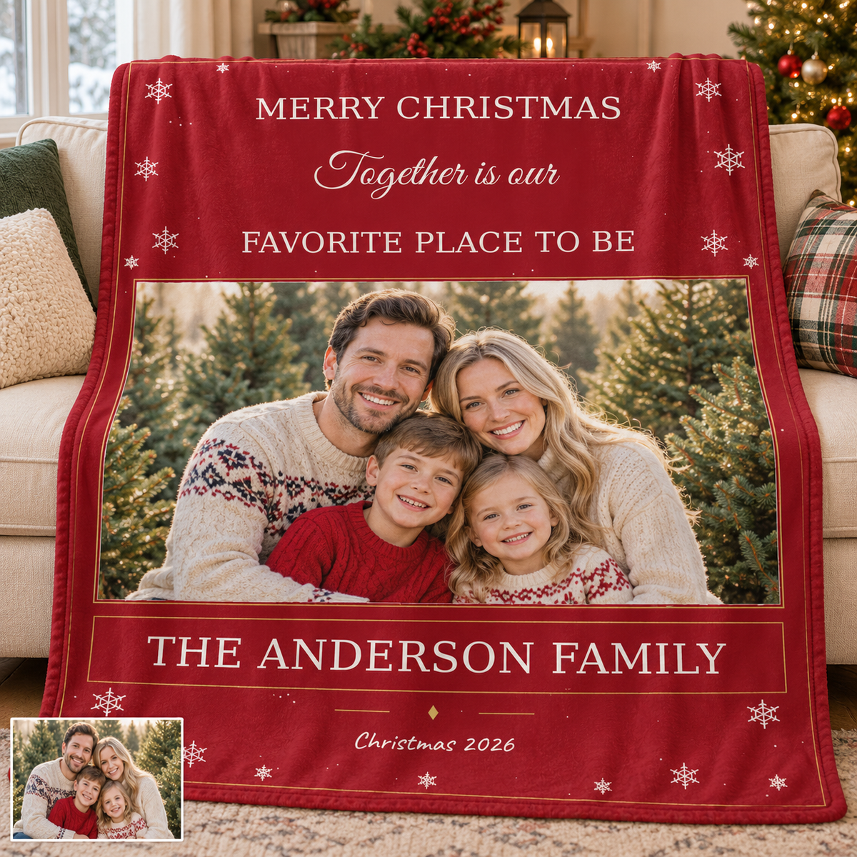 Christmas Photo Blankets Personalized Photo Family Memorial Blankets
