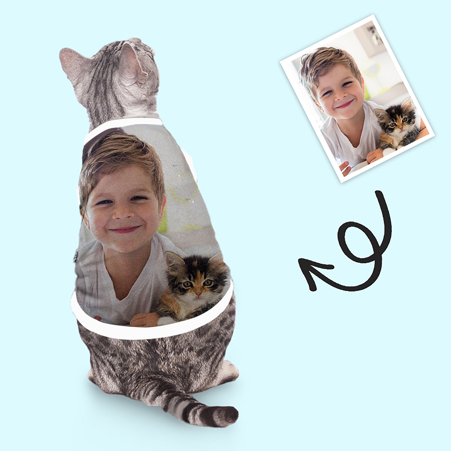 Personalized Photo Pet Tank Top Custom Pet Cloth Shirt Vest For Cat