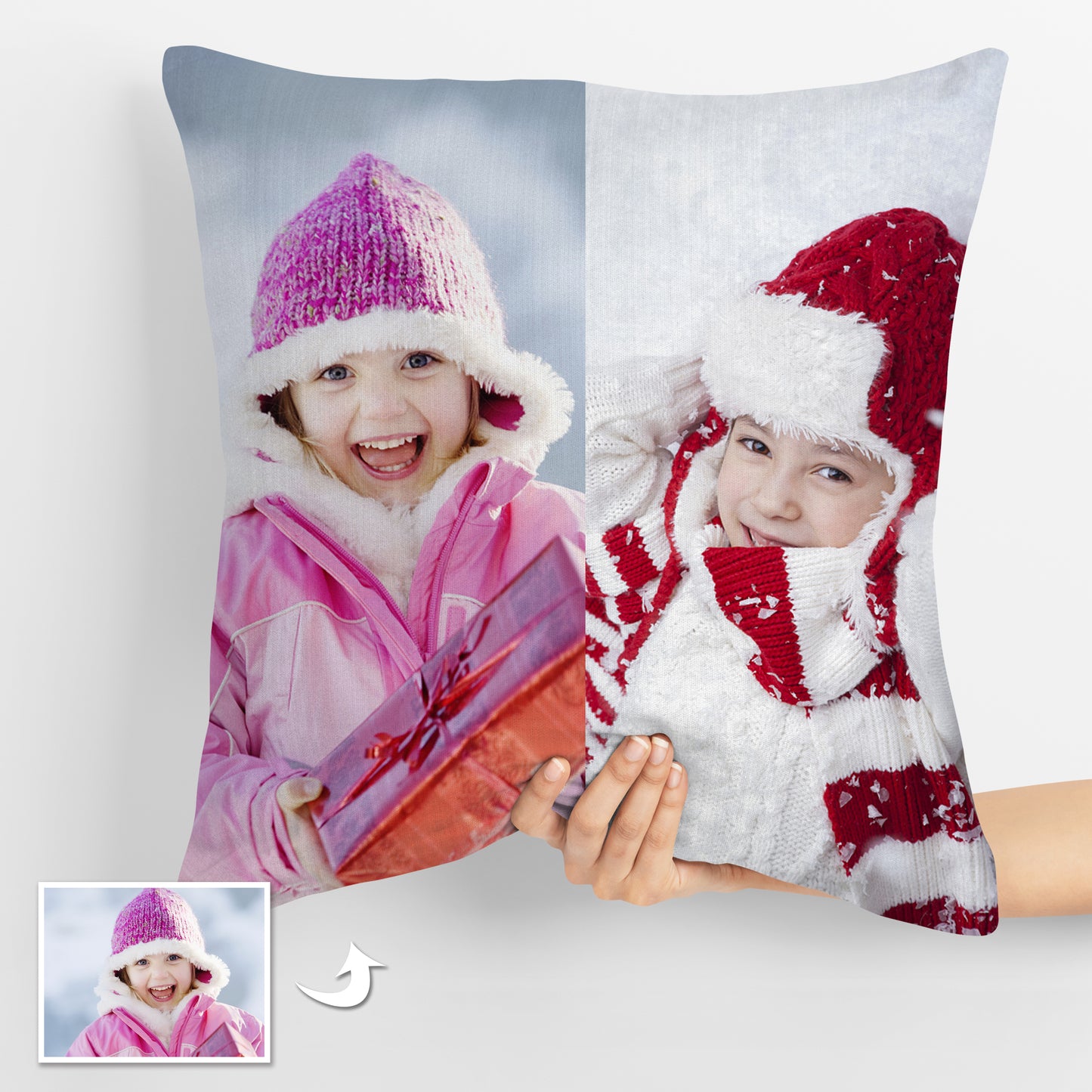 Photo Custom Throw Pillows Double side printed Personalized with 2 Photos