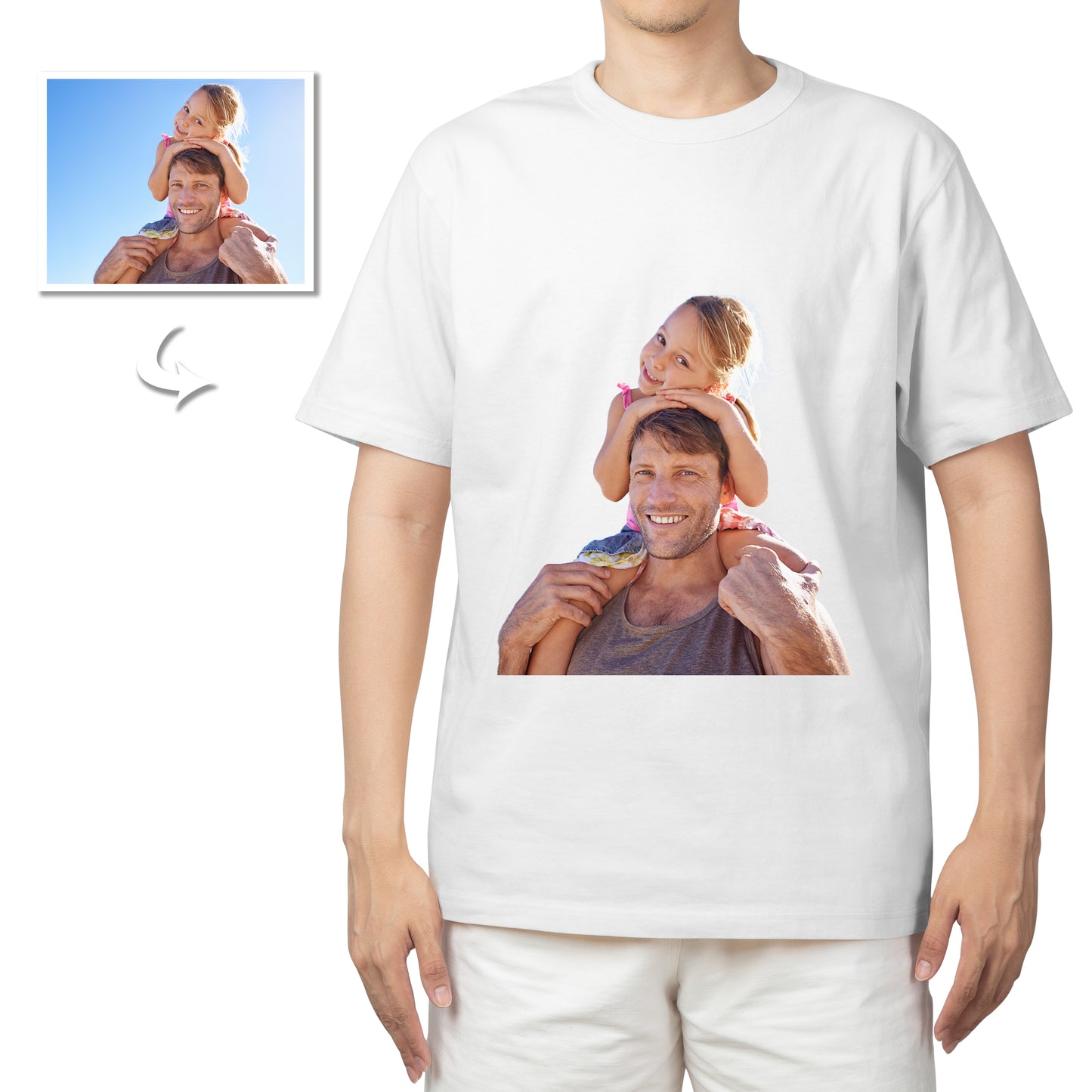 Personalized Unisex Polo Shirt, Custom Double-Sided Photo Print Design