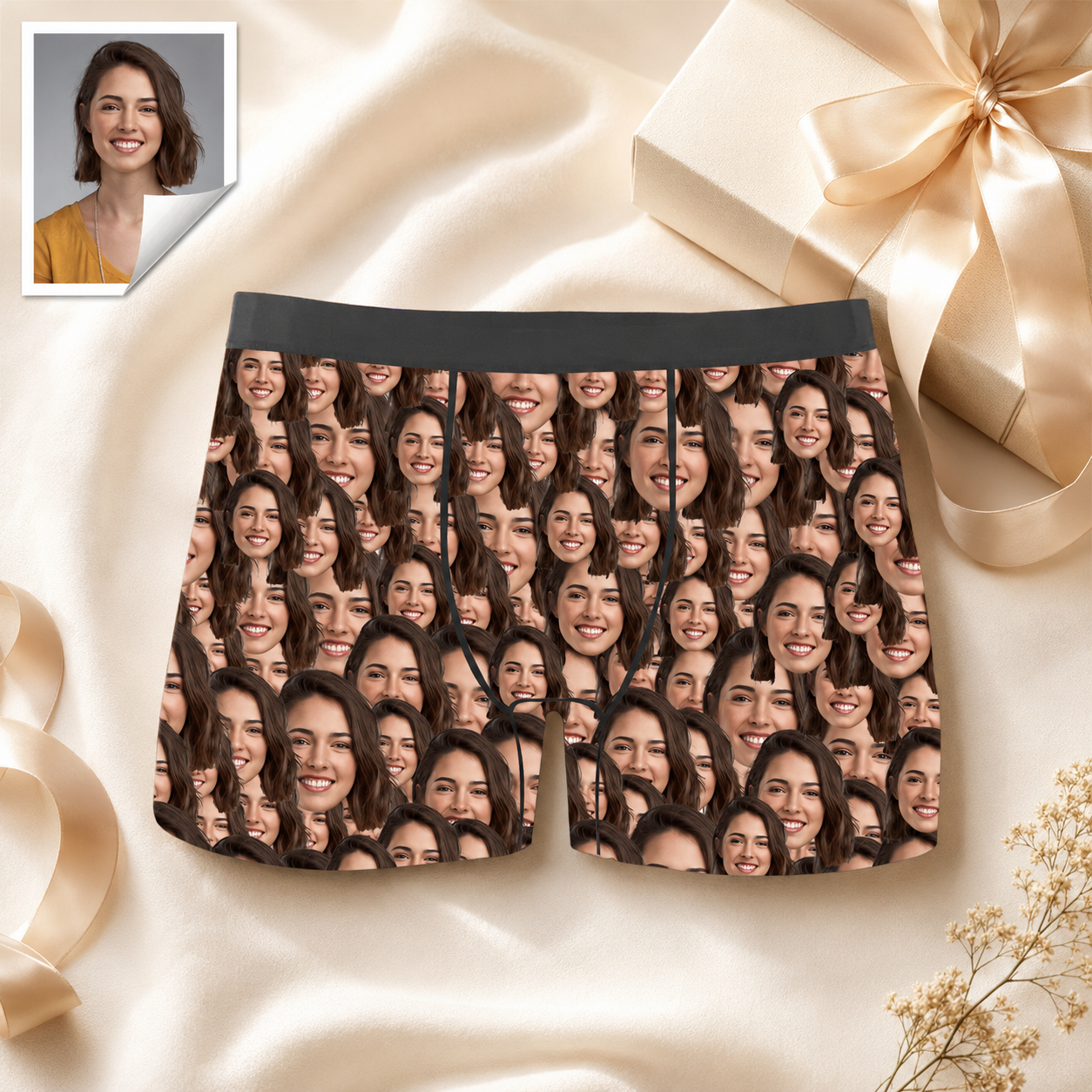 Custom Boxer with Photo Mens Underwear with Face