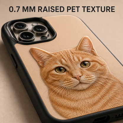 Custom Pet Photo Embossed iPhone Case – Raised-Texture Liquid Silicone Cover