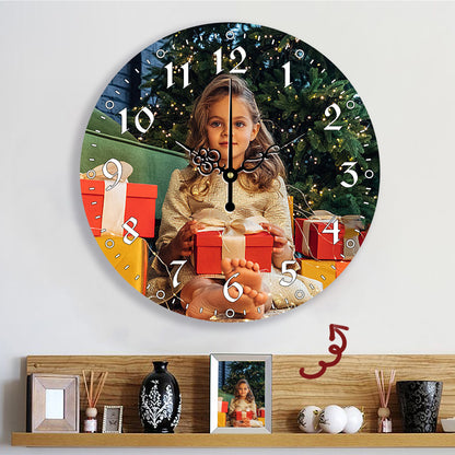 Christmas Gift: Custom Photo Wall Clock - Personalized Family Decor