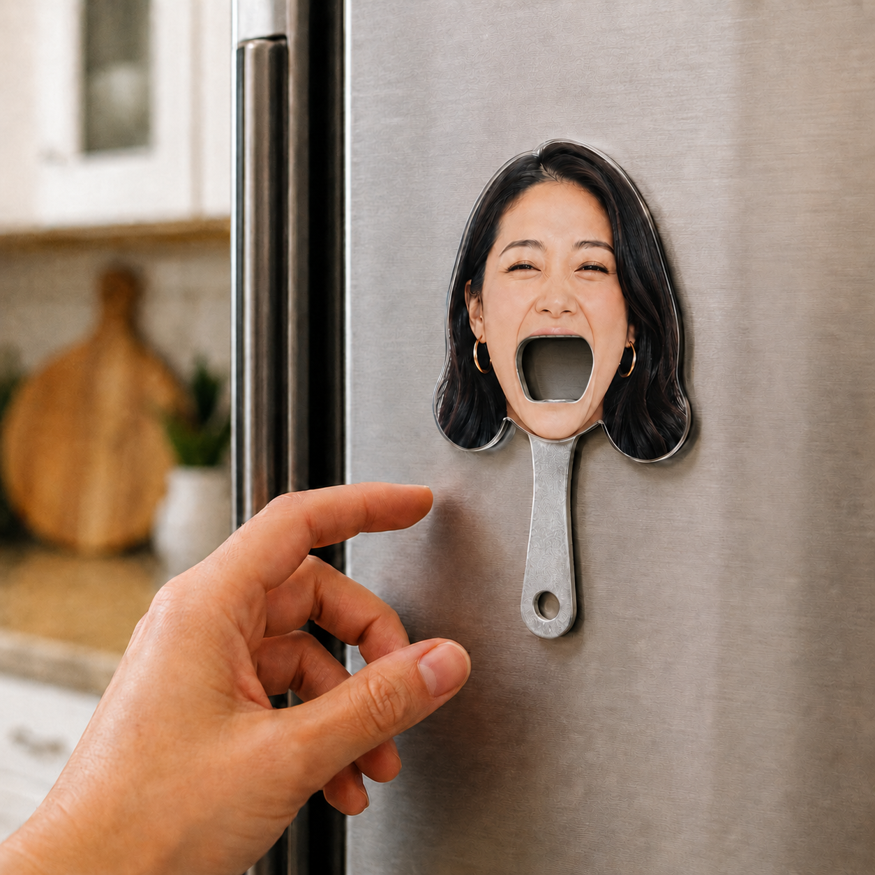Custom Face Bottle Opener – Personalized Photo Acrylic Opener with Optional Fridge Magnet
