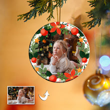 Load image into Gallery viewer, Christmas Custom Round Ceramic Ornament Photo Double-side Printed
