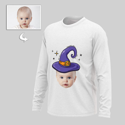 Unisex Cotton Long Sleeve Shirts, Custom Halloween Photo Design