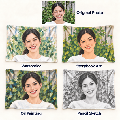 Custom Pet Photo Blanket – Original Photo or AI Art