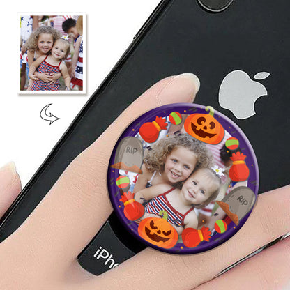 Halloween Custom Photo Phone Grip, Personalized Phone Holder, Unique Gift