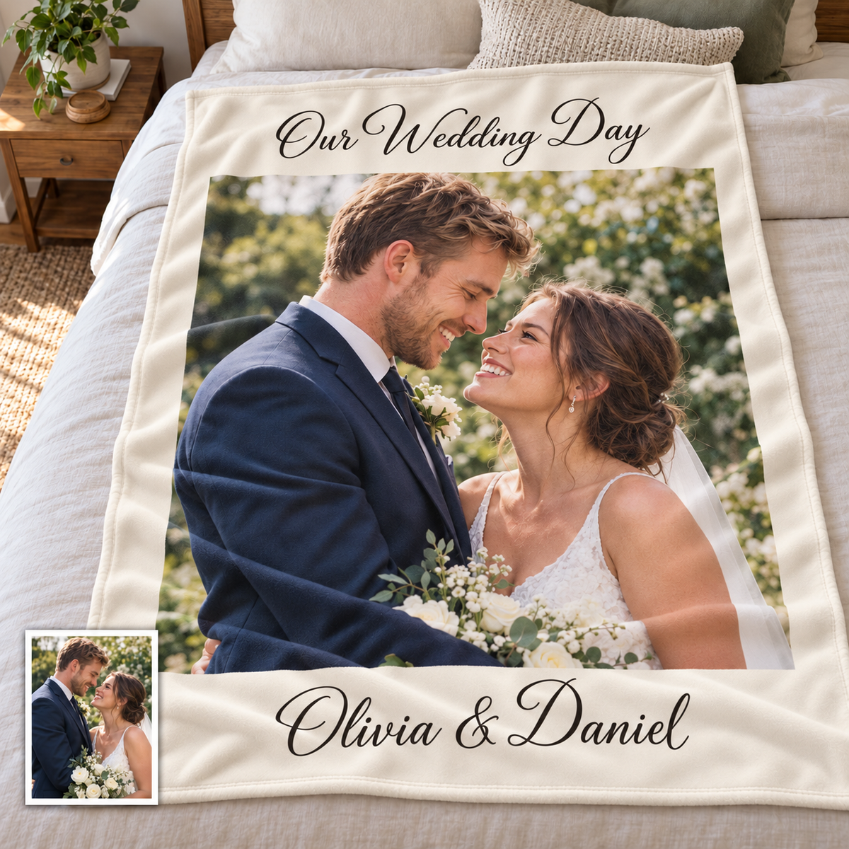 Custom Couple Photo Blankets Personalized Photo Memorial Blankets