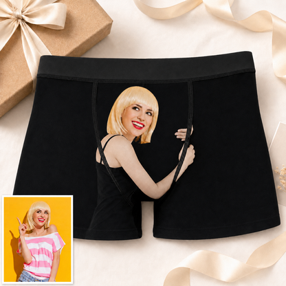 Custom Boxer with Photo Mens Underwear with Girlfreind Face