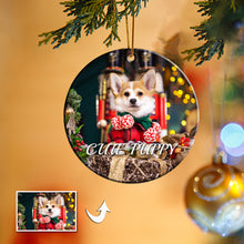 Load image into Gallery viewer, Christmas Custom Ornament Photo With Text Ceramic Double-side Printed
