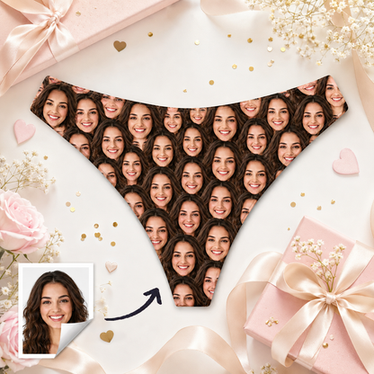Custom Womens Thong Panties with Boyfriend’s Photo Sexy Underwear