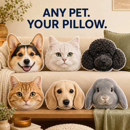 Personalized 3D Photo Pillows: Custom Photo  Face Pillows of Pets