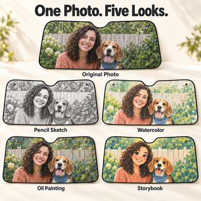 Custom Photo Windshield Sun Shade – Original Photo or AI Art