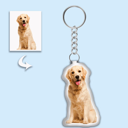 Personalized Mini Pillow Photo Keychain - Custom Irregular Pendant