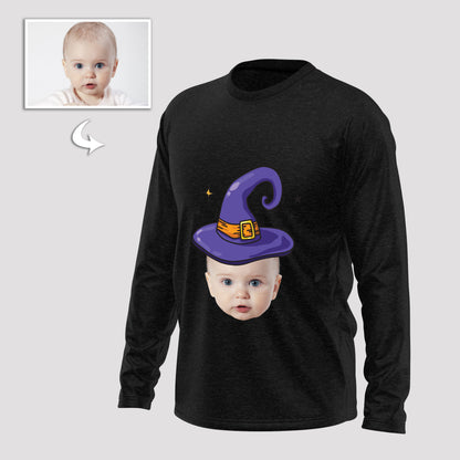 Unisex Cotton Long Sleeve Shirts, Custom Halloween Photo Design