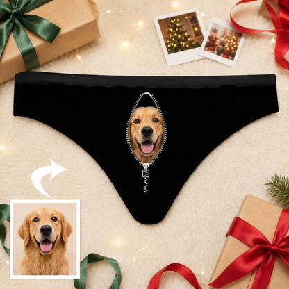 Custom Womens Zipper Face Panties with Boyfriend face