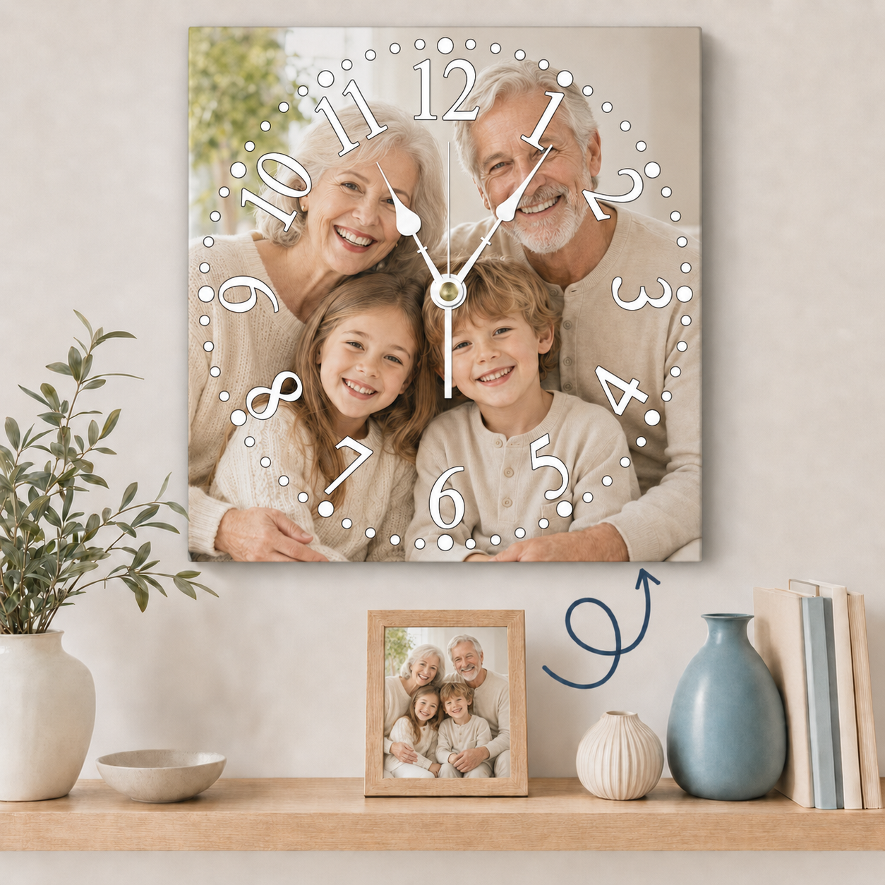 Personalized Clock Square Custom Wall Clock Gift With Photo