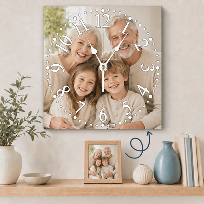 Personalized Clock Square Custom Wall Clock Gift With Photo