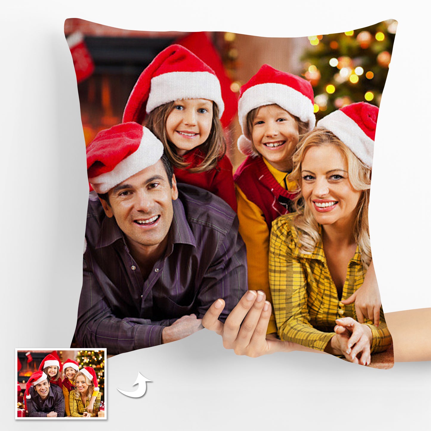 Double-Sided Custom Christmas Photo Pillows - Festive Decor