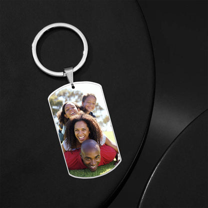 Gifts Photo Tag Key Chain With Engraving Stainless Steel