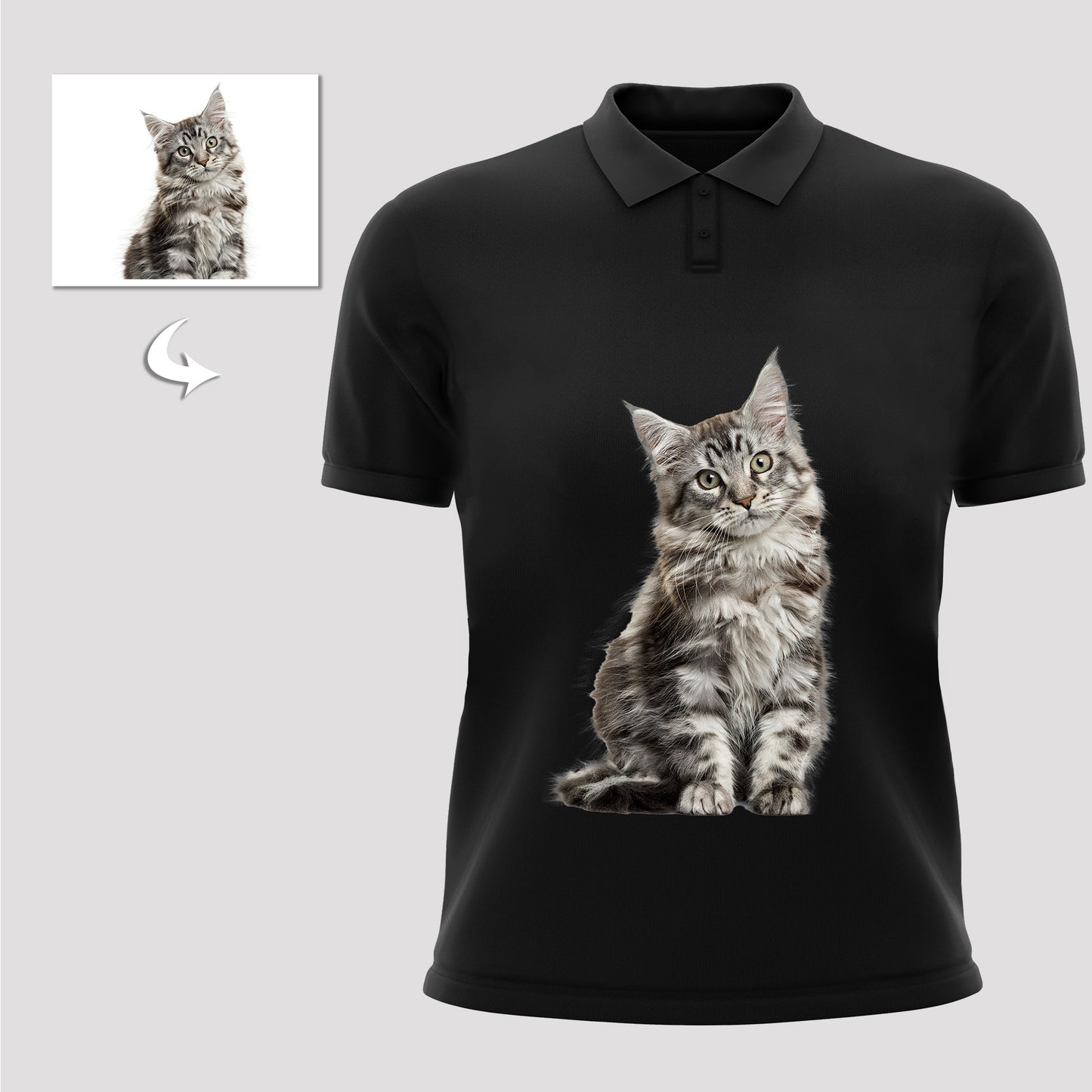 Custom Unisex Polo Shirt, Double-Sided Photo Print, Personalized Design