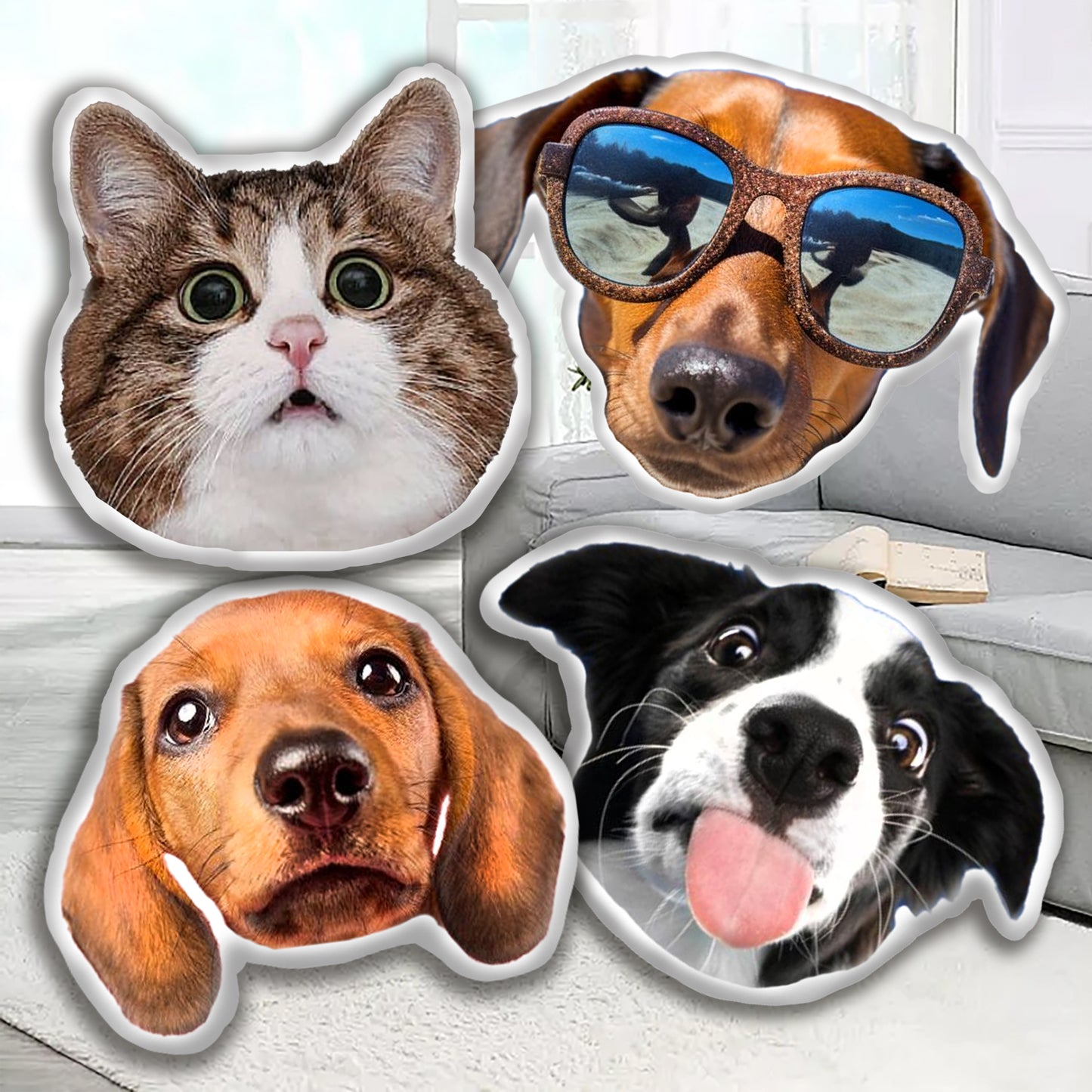 Personalized 3D Photo Pillows: Custom Photo  Face Pillows of Pets