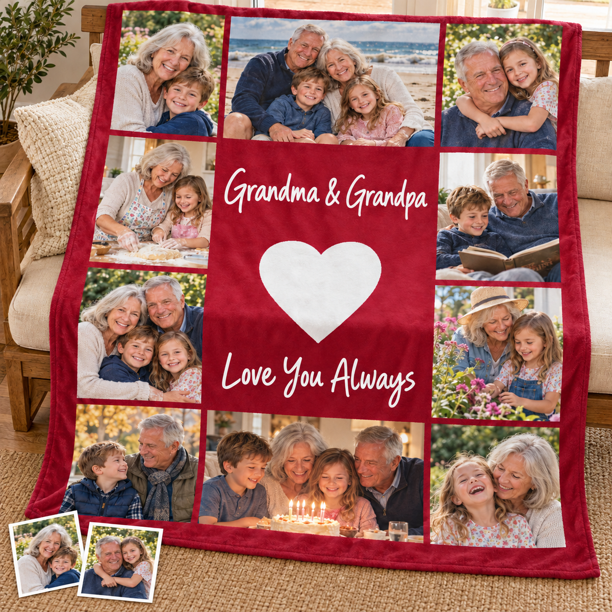 Custom Photo Keepsake Blanket - Personalized Memory Throw