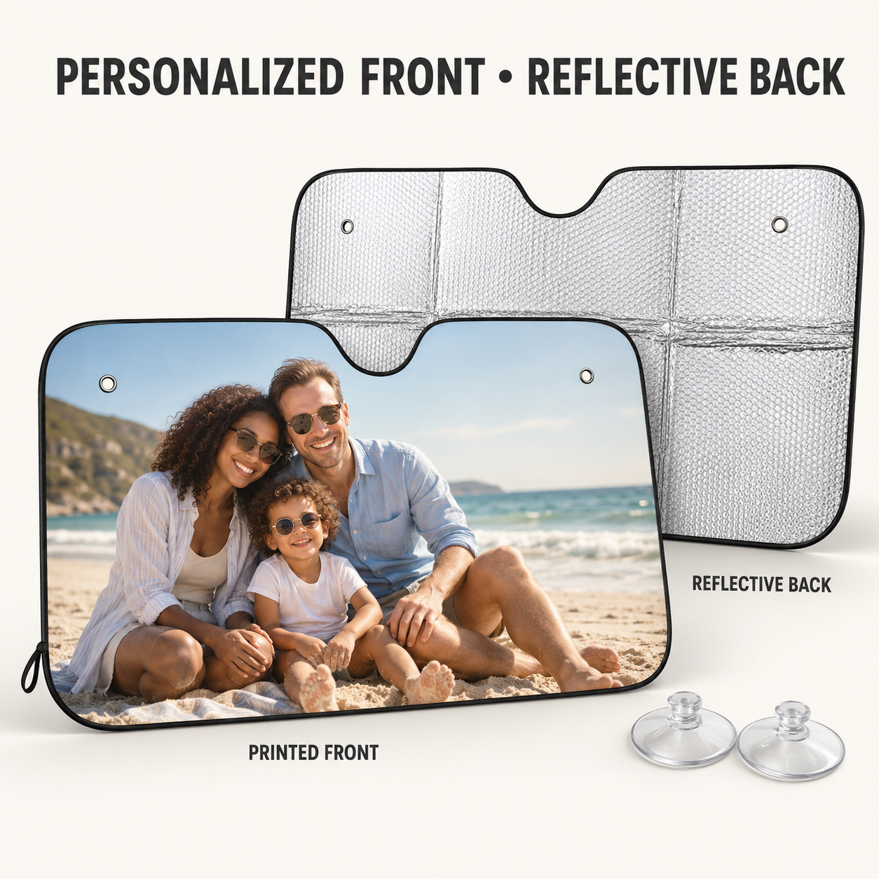 Personalized Auto Sun Shade, Custom Windshield Sun Visor, Unique Car Gift