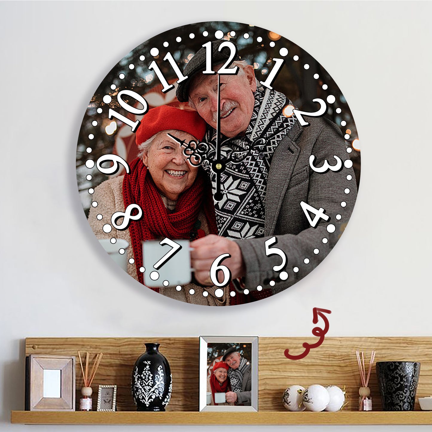 Christmas Gift: Custom Photo Wall Clock - Personalized Family Decor