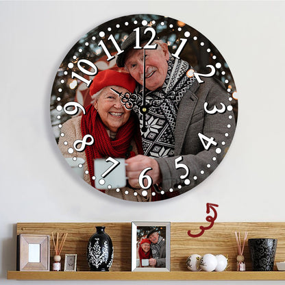 Christmas Gift: Custom Photo Wall Clock - Personalized Family Decor