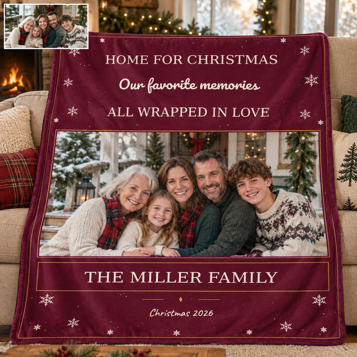 Christmas Photo Blankets Personalized Photo Family Memorial Blankets