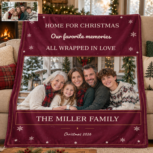 Christmas Photo Blankets Personalized Photo Family Memorial Blankets