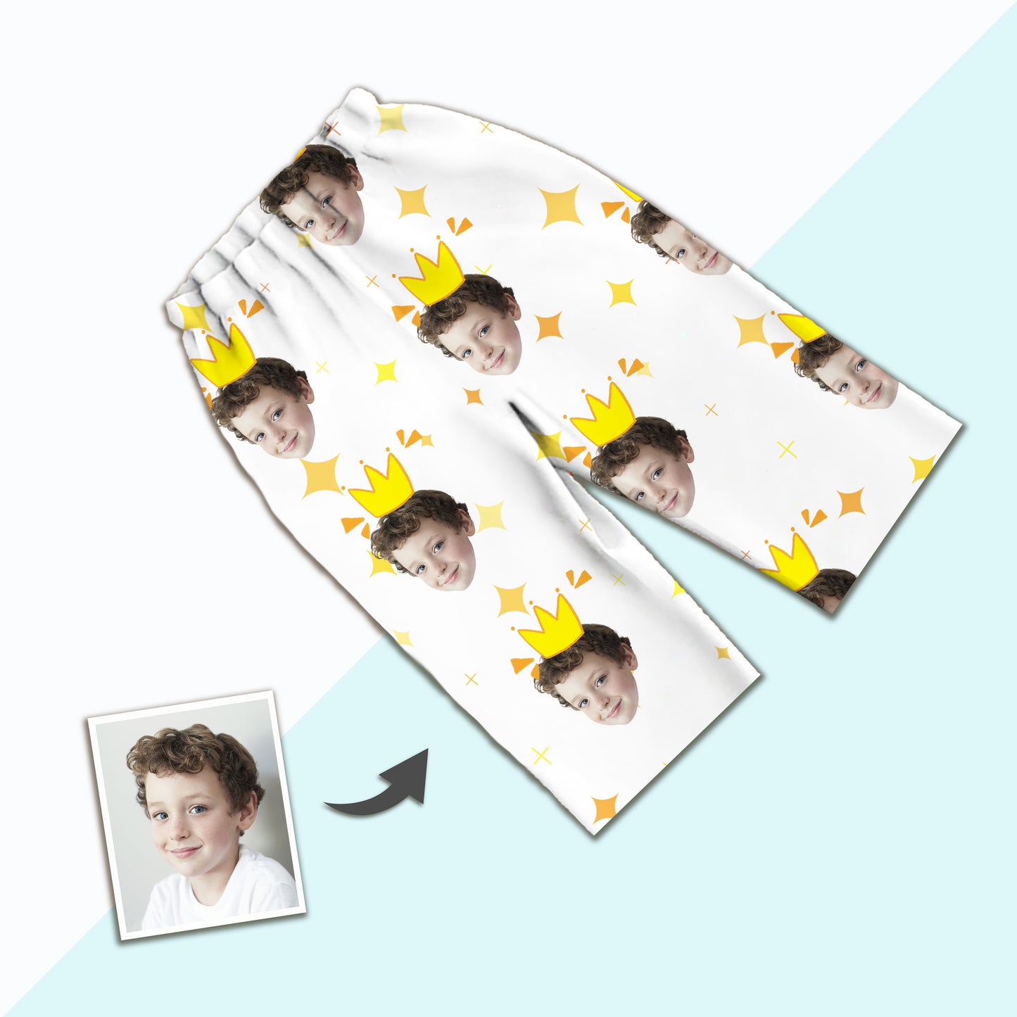 Unisex Kids’ Custom Photo Pajamas - Comfy Short Face Nightwear