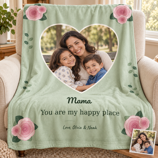 Custom Photo Blankets for Mother's Day Best Mom's Gift