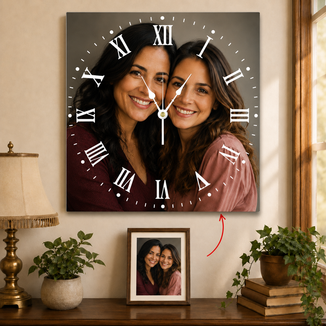 Personalized Square  Clock Custom Wall Clock Gift With Photo